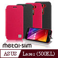 Metal-Slim ASUS ZenFone 2 Laser(ZE500KL)亞麻紋側翻站立皮套