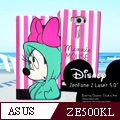 迪士尼授權正版ASUS ZenFone 2 Laser 5吋 ZE500KL潮流條紋磁力皮套(帽T米妮)