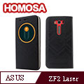 HOMOSA ASUS Zenfone 2 Laser ZE500KL(5吋) 智慧視窗皮套-十字紋黑