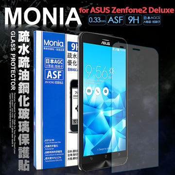 MONIA ASUS Zenfone2 Deluxe ZE551ML Z3580 5.5吋 日本頂級疏水疏油9H鋼化玻璃膜