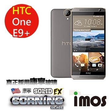 iMOS 宏達電 HTC one E9 PLUS 含正面上下段DotView(TS材質) 康寧 9H 強化玻璃 疏水疏油