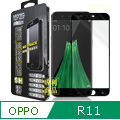 MONIA OPPO R11 滿版9H鋼化極度透光無痕玻璃膜(黑)