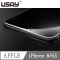 USAY Apple iPhone 6/6S 碳纖維滿版 鋼化玻璃貼(黑色)