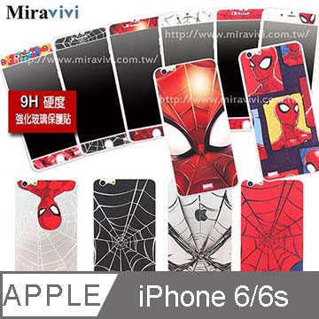 MARVEL蜘蛛人經典版iPhone 6/6s(4.7吋)雙面強化玻璃彩繪保護貼