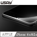 USAY Apple iPhone 6/6S Plus 碳纖維滿版 鋼化玻璃貼(黑色)