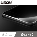 USAY Apple iPhone 7 碳纖維滿版 鋼化玻璃貼(黑色)