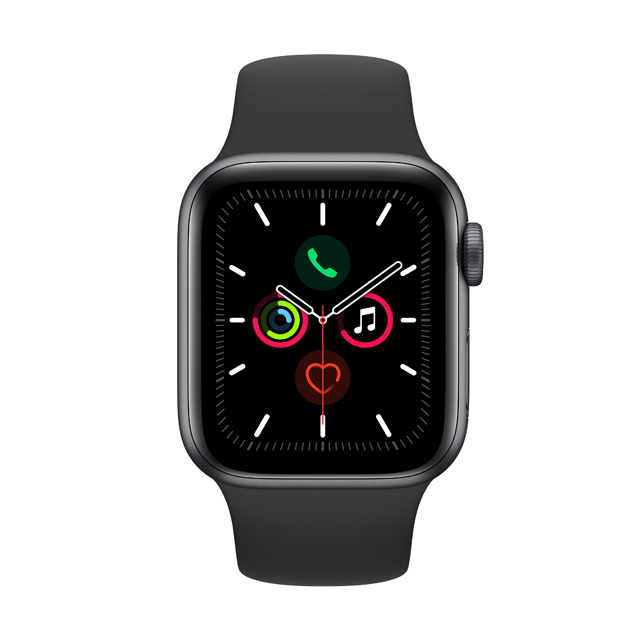 Apple Watch S5 GPS, 40mm太空灰色鋁金屬錶殼 運動型錶帶