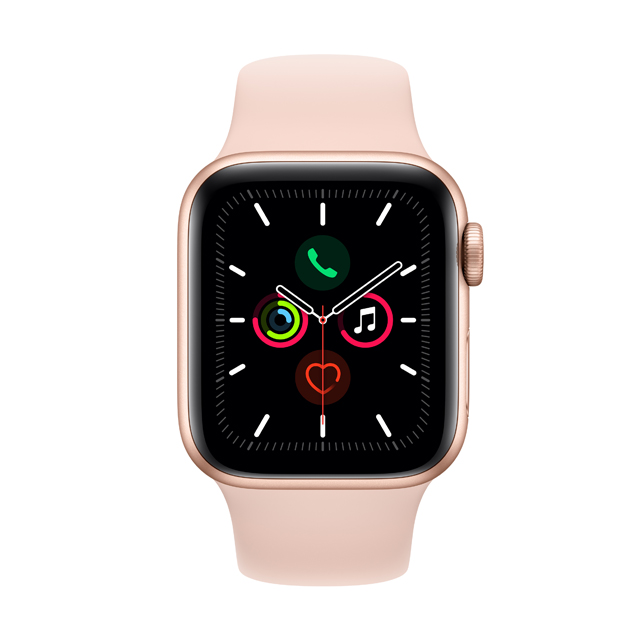 Apple Watch S5 GPS, 40mm金色鋁金屬錶殼 運動型錶帶
