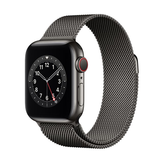 ★福利品出清★Apple Watch S6 LTE40mm,石墨色不鏽鋼錶殼石墨色米蘭式錶環