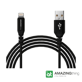 AMAZINGThing Apple Lightning 原廠認証傳輸線(MFi 認證)(4M/黑)