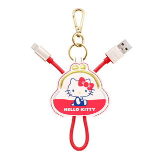 GARMMA Hello Kitty Apple Lightning皮革吊飾傳輸線 復古零錢包