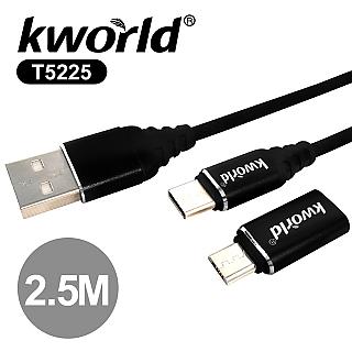 Kworld 廣寰 Type-C 快速充電線 2.5M T5225