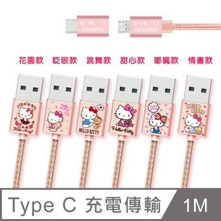 三麗鷗官方授權 HELLO KITTY MICRO USB TYPE-C 二合一充電線 傳輸線
