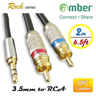 amber 3.5mm AUX mini Jack 對 RCA 立體聲類比音響線
