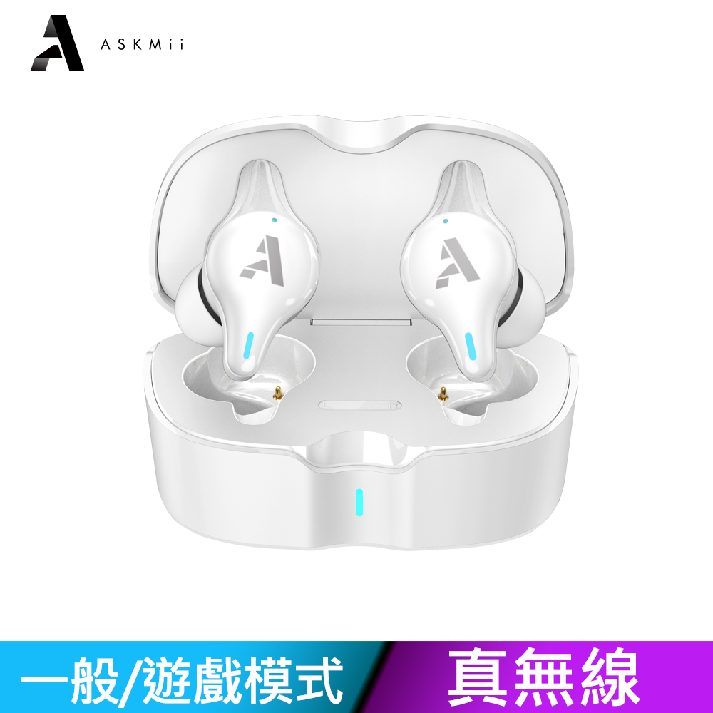 【ASKMii 艾斯迷】真無線觸控藍牙耳機GB-1(白色)