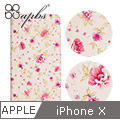 apbs APPLE iPhone X 施華洛世奇水晶鑽皮套-月季花