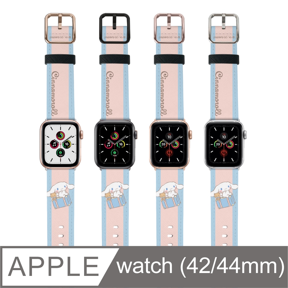 【Hong Man】三麗鷗系列 Apple Watch 皮革錶帶 旅行大耳狗 42/44mm