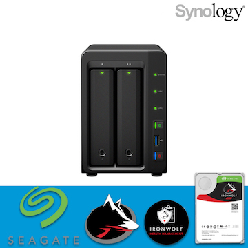 【 IronWolf 3TBx2 】Synology 群暉科技 DS718+ 2Bay NAS 網路儲存伺服器