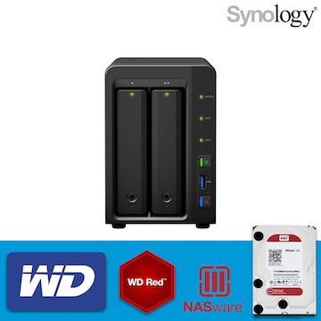 【 WD紅標3TBx2 】Synology 群暉科技 DS718+ 2Bay NAS 網路儲存伺服器