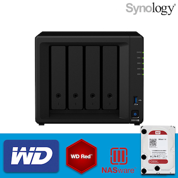 【 WD紅標4TBx4 】Synology群暉科技 DiskStation DS918+ 4Bay NAS 網路儲存伺服器
