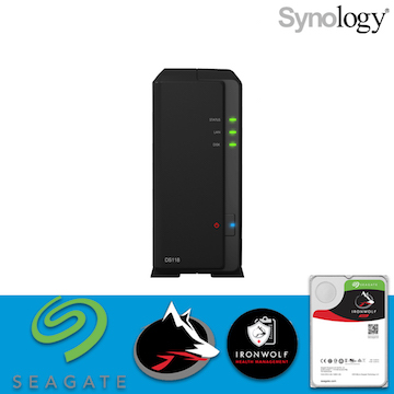 【 IronWolf 3TB 】Synology 群暉科技 DiskStation DS118 1Bay網路儲存伺服器