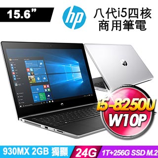 HP ProBook 450 G5 i5-8250U/24G/1T+256G SSD M.2 /W10P 商用筆電