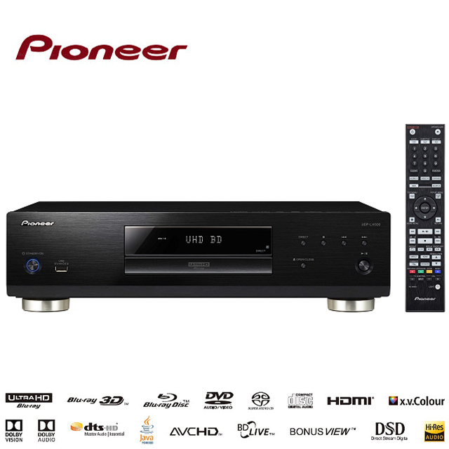 送4K/2.0版HDMI線一條Pioneer先鋒 4K UHD 藍光播放機UDP-LX500
