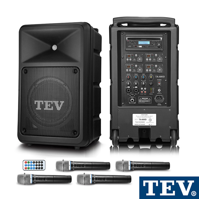 TEV 藍芽/CD/USB/SD四頻無線擴音機 TA680iB-4