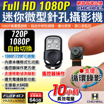 【CHICHIAU】1080P 超迷你DIY微型針孔攝影機錄影模組(循環覆蓋款)