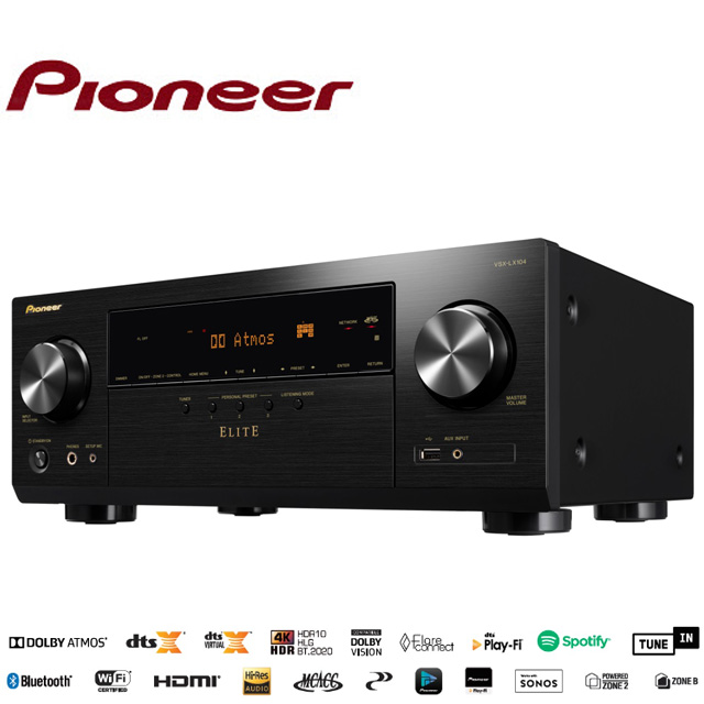 送4K專用2.0版HDMI線Pioneer先鋒 ELITE7.2聲道 AV環繞擴大機VSX-LX104(B)