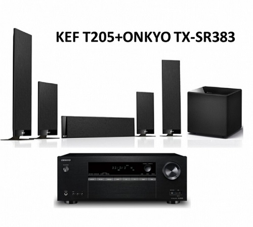 KEF T205 超薄 5.1 家庭劇院組++ONKYO入門款影音擴大機