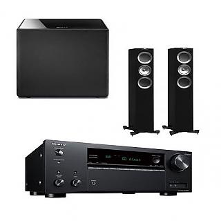 英國 KEF 鋼琴烤漆 落地型喇叭 R-500+KEF 英國 8吋 超重低音揚聲器喇叭+ONKYO TX-NR595
