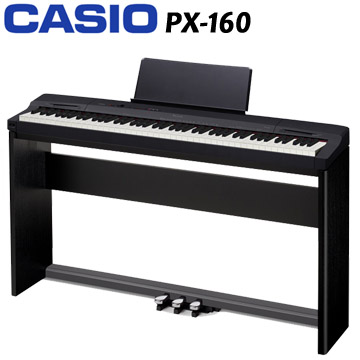 『CASIO 卡西歐』PX-160BK Privia數位鋼琴★含琴架、三腳踏、琴椅★贈耳機、琴罩、保養組★公司貨