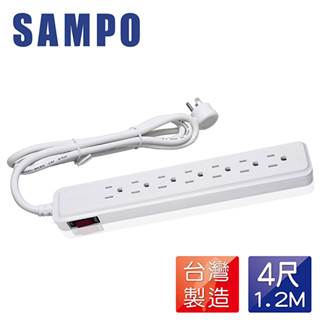 SAMPO 聲寶 單切7座3孔4尺延長線 (1.2M) EL-U17R4T
