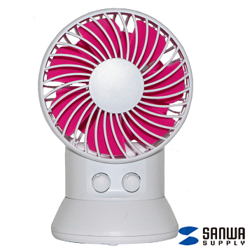 【日本SANWA 三和】USB渦流循環扇Double Fan(USB-TOY88WP桃紅色)