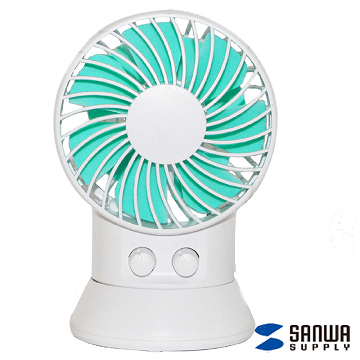 【日本SANWA 三和】USB渦流循環扇Double Fan(USB-TOY88WG綠色)
