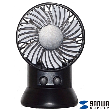 【日本SANWA 三和】USB渦流循環扇Double Fan(USB-TOY88BK黑色)