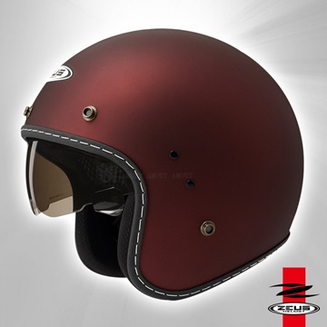 【ZEUS瑞獅 ZS-380FA 素色 復古安全帽】x VESPA│手工縫線│內藏墨片│CP值超高