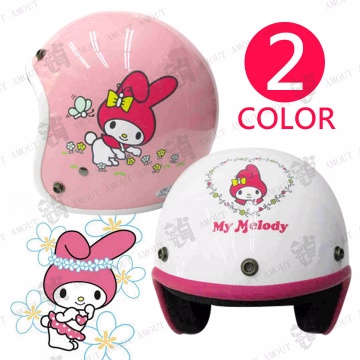 【正版授權3/4罩騎士安全帽 美樂蒂 花園 02】三麗鷗│Hello Kitty│Melody │可愛羊妹妹│貓迷最愛