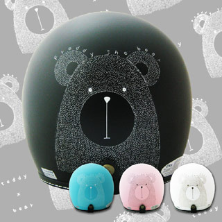 【EVO CA-309 手繪熊 安全帽】teddy beer│車縫線邊條│半罩│騎士帽│復古帽│機車│台灣製造