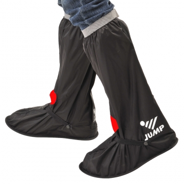 【JUMP】尼龍反光安全鞋套L001(黑紅_M~3XL)