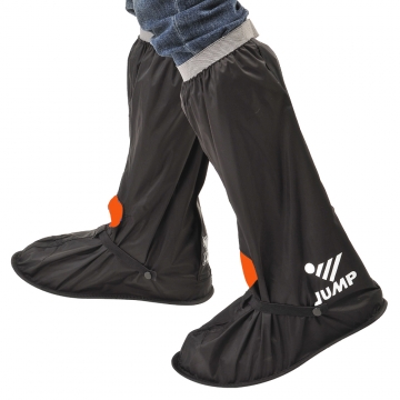 【JUMP】尼龍反光安全鞋套L001(黑橘_M~3XL)