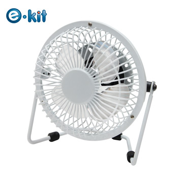 逸奇 e-kit USB金屬復古桌上型4吋小風扇 UF-2032(白)