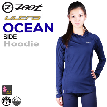 ZOOT OCEAN 頂級秋冬護手連帽運動衣/星空藍(女)