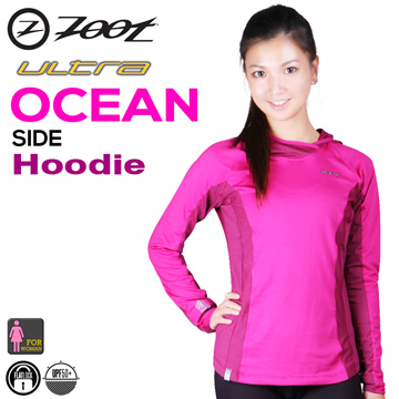 ZOOT OCEAN 頂級秋冬護手連帽運動衣/胭脂紅(女)