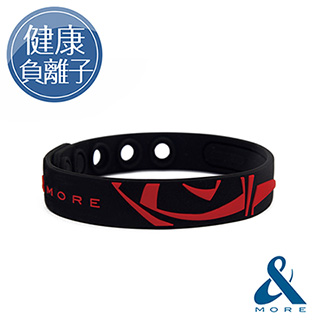 &MORE愛迪莫 KADORI高濃度負離子運動手環(內斂紅)