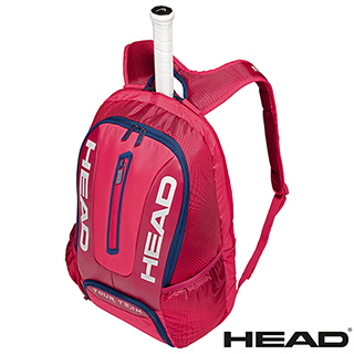 【HEAD】TOUR TEAM BACKPACK 2支裝球拍袋/後背包-莓紅(網球/羽球/壁球拍可用)