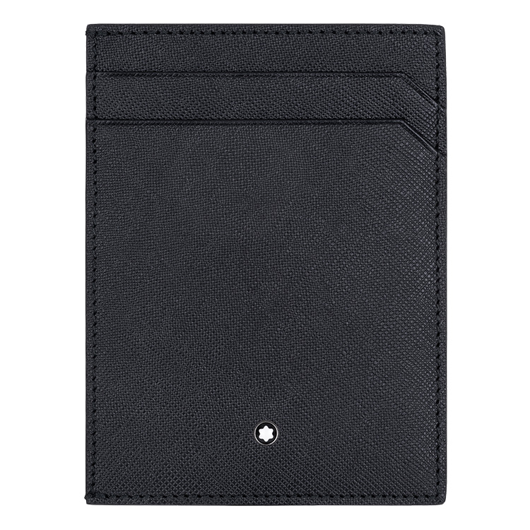 MONTBLANC 萬寶龍十字紋4卡ID透明視窗卡夾-黑