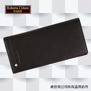 【Roberta諾貝達】男用皮夾 長夾 專櫃皮夾 進口軟牛皮鉚釘長夾 (黑色)23158