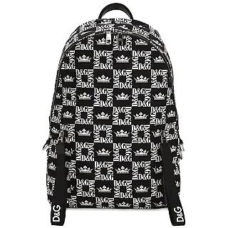 DOLCE & GABBANA D&G Square Logo 經典LOGO 尼龍材質 後背包 黑色